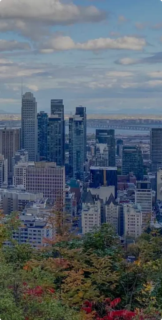 Skyline view of downtown Montreal, Canada